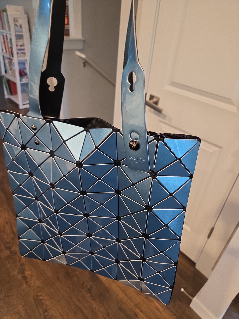Issey Miyake Blue Geometric Tote Bag
